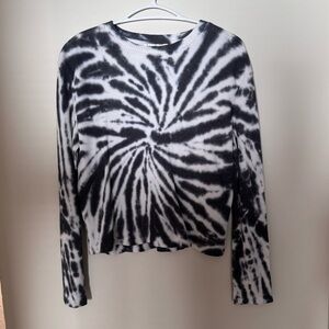 Waffle Knit Tie Dye Long Sleeve Top
